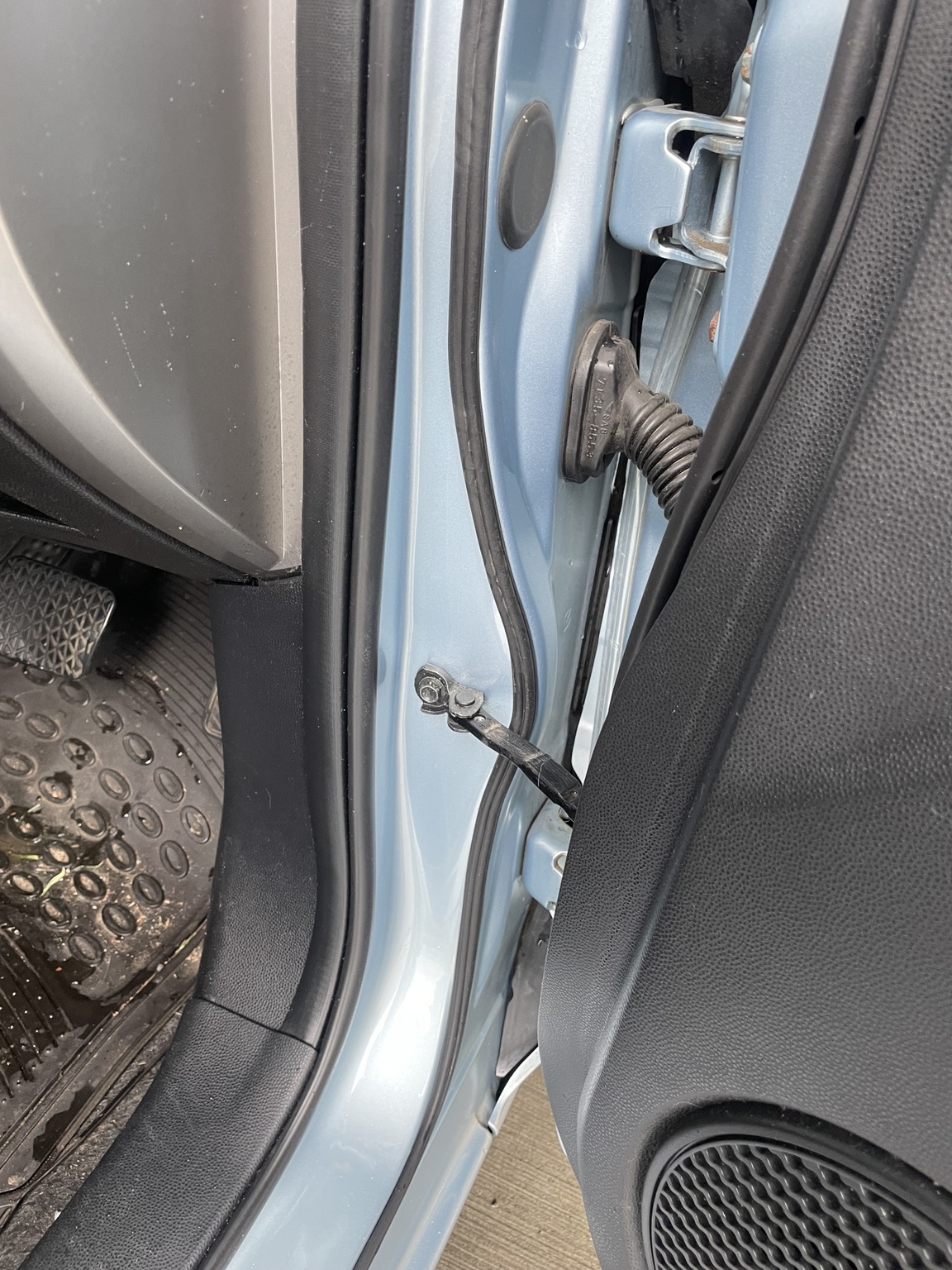 Vehicle door frame after seal upgrade